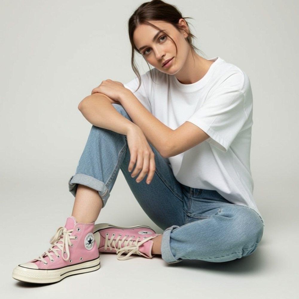 Converse All Star Pink Hightop Sneakers Size 7